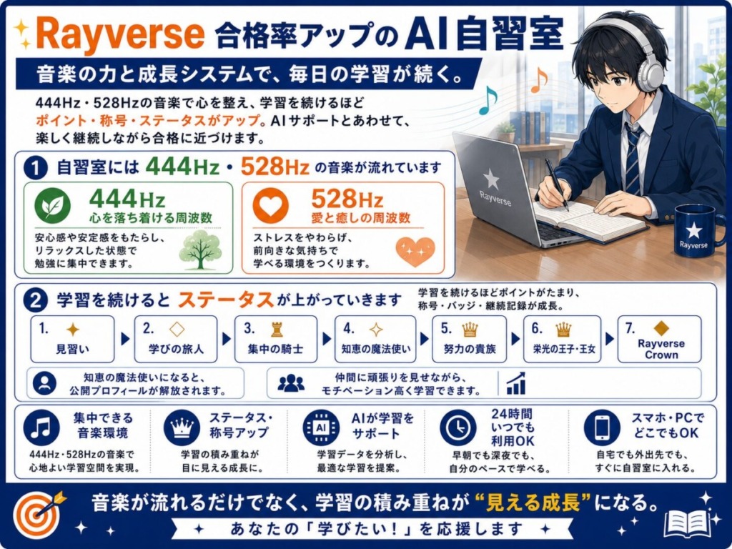Rayverse 合格率アップのAI自習室